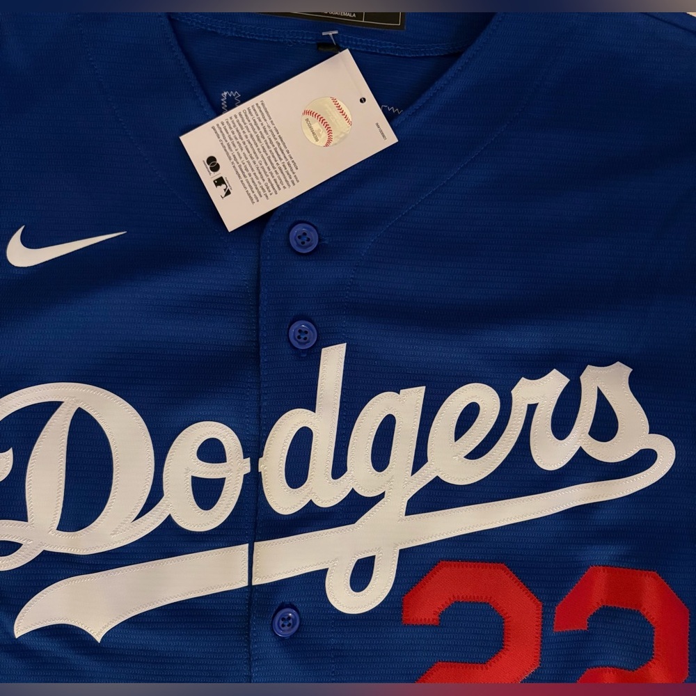 Nike Authentic Los Angeles Dodgers Clayton Kershaw #22 Blue Jersey Men’s Sz: XL - Picture 3 of 6